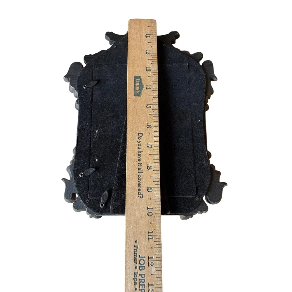 VTG Picture Frame Ornate Black‎ Gothic Charcoal Distressed Scroll 8X10 Photo 4X6